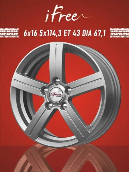 iFree Оруэлл Колесный диск Литой 16x6" PCD5х114.3 ET43 D67.1
