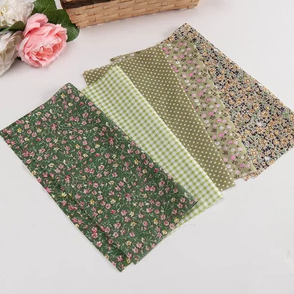 Ткань для шитья набор,цветная, хлопок,размером 25*25 см,5 шт