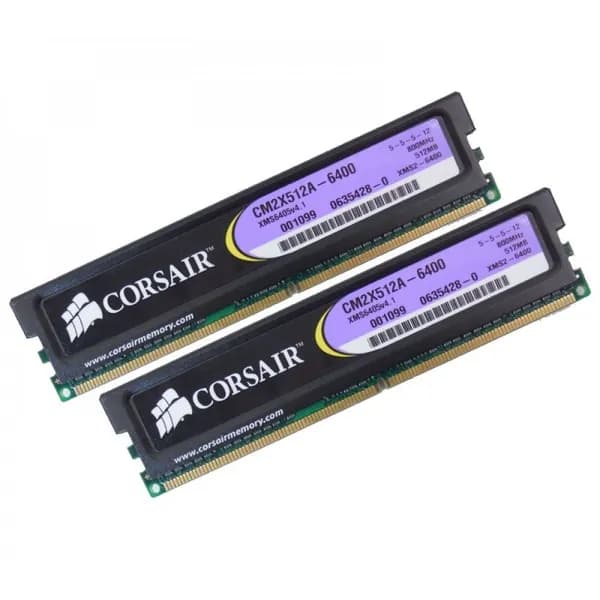 Corsair Оперативная память DDR2, 800 МГц, 2 x (Corsair CM2X512A-6400 (Kit 2x512Mb))