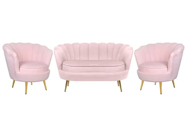 Комплект кресел и двухместного дивана дивана ракушка Pearl Double Pink V2