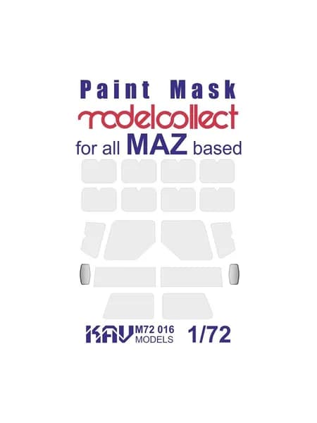 Окрасочная маска для всех моделей на базе МАЗ от Modelcollect KAV M72 016
