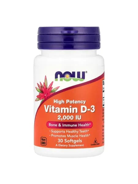 NOW Foods, витамин D3, 2000 МЕ - 30 капсул