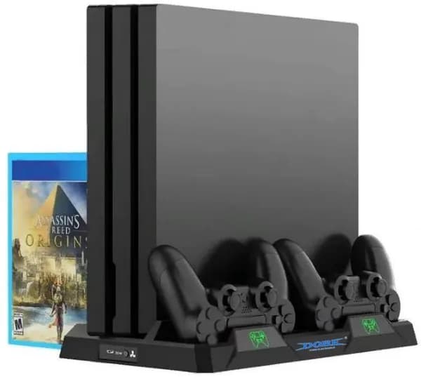 Многофункциональный стенд и зарядная станция DOBE TP4-18119 для PS4/Slim/PRO с индикаторами и функцией охлаждения