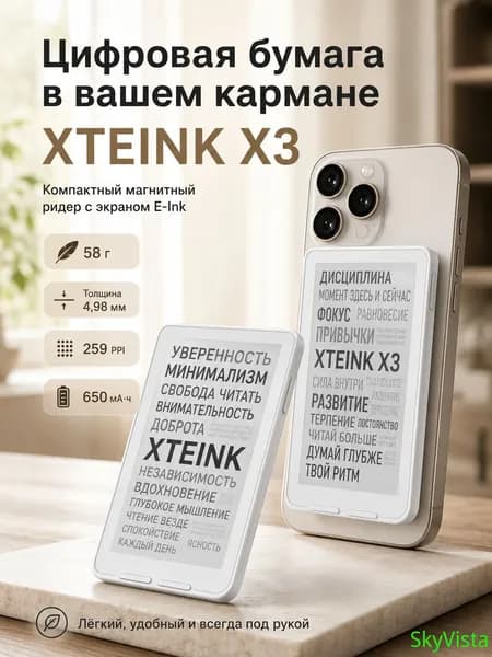 4" Электронная книга XTEINK x3, белый, слоновая кость