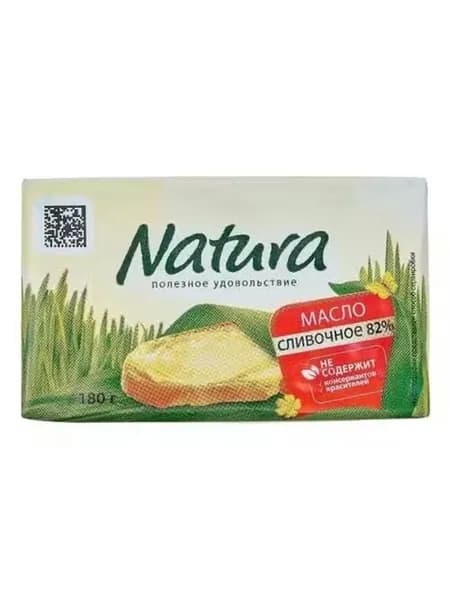 Сливочное масло несоленое Natura 82% 180 г