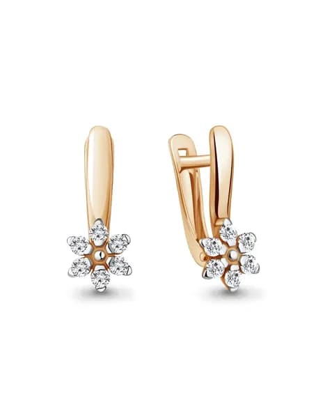 Серьги из золота 375 пробы на английском замке