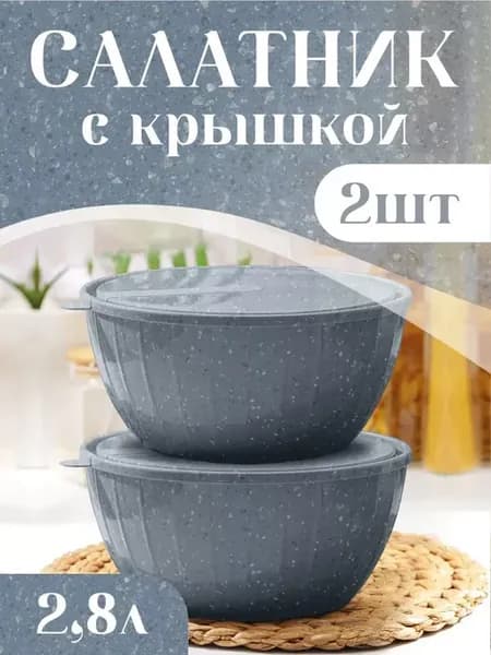 Салатник с крышкой 2,8 л 2шт