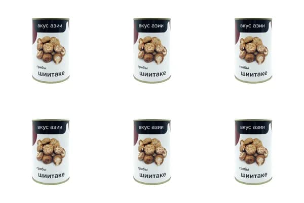 Вкус Азии Грибы консервированные Шиитаке, 400 г, 6 шт