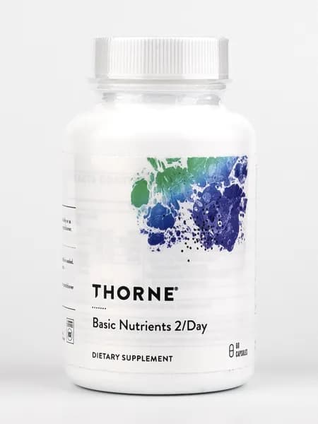 Мультивитамины 2 раза в день, Basic Nutrients 2/Day, Thorne Research, 60 капсул