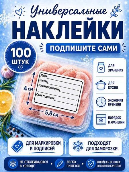 Наклейки для заморозки продуктов, хранения и маркировки,Этикетки для круп, специй, продуктов и замороженных полуфабрикатов