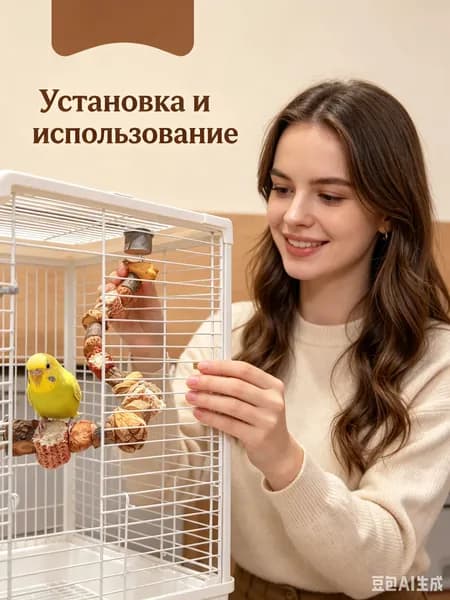 Игрушка-лестница для попугаев, деревянная жердочка для точения клюва и когтей, аксессуар для клетки