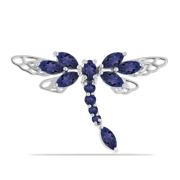 Balex Jewellery Брошь из серебра 925 пробы с натуральным иолитом