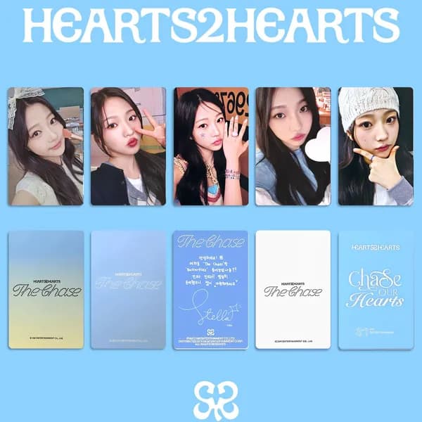 Карточки Hearts2Hearts The Chase k-pop карточки коллекционные Фотокарточки 5.4*8.6cm 5 шт