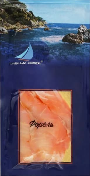 Форель соленая ДИВНЫЙ БЕРЕГ ломтики, 100г 2 шт.