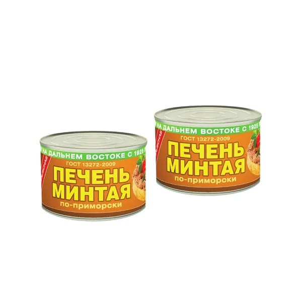 Примрыбснаб Печень минтая По-приморски, 240 г, 2 шт.