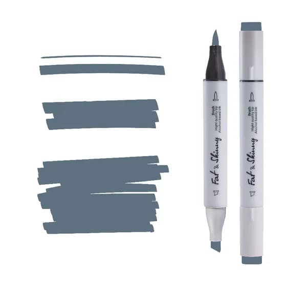 Профессиональный спиртовой двусторонний маркер Fat&Skinny Brush CG07