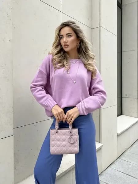 Свитер вязаный женский оверсайз