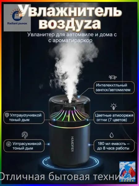 Увлажнитель воздуха 002LIANJIE50, черный матовый