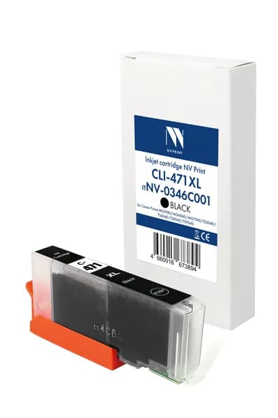 Струйный картридж NV Print CLI-471XL (NV-0346C001) Black для Canon Pixma MG5740/MG6840/TS5040/TS6040/TS8040 (12 мл) совместимый