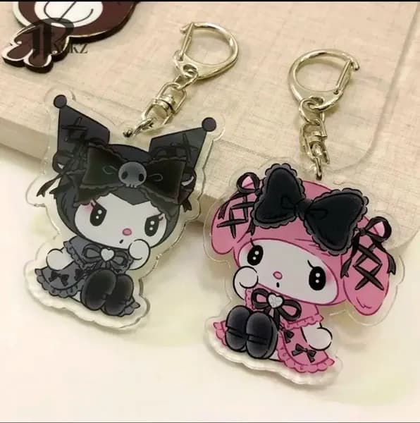 Санрио Куроми (2 брелка) - Акриловые брелки из аниме My Melody, Kuromi Hello Kitty, на рюкзак, на ключи