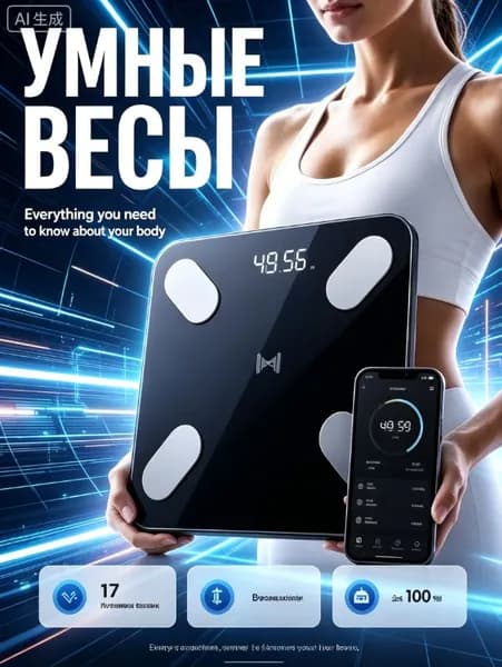 Напольные весы, нагрузка 180 кг, точность 50 г