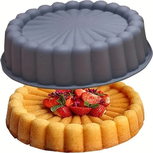 Силиконовая форма для выпечки, круглая, 8 дюймов, серая