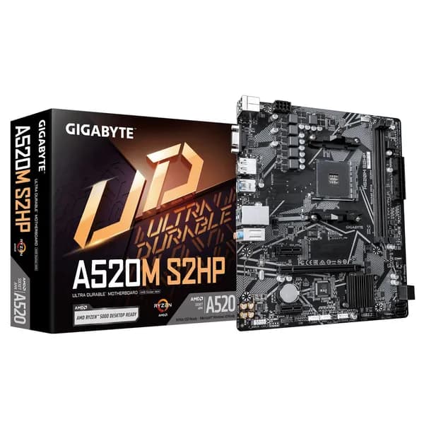 Материнская плата Gigabyte A520M S2HP, AM4, AMD A520, Micro-ATX, RTL (A520M S2HP)