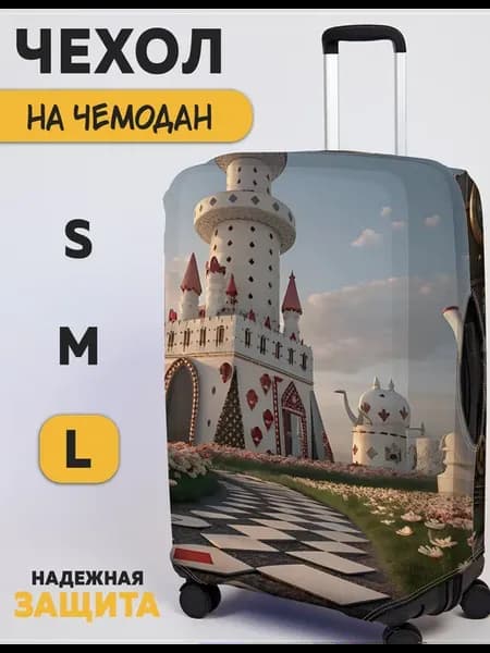 Чехол на чемодан с принтом Замок