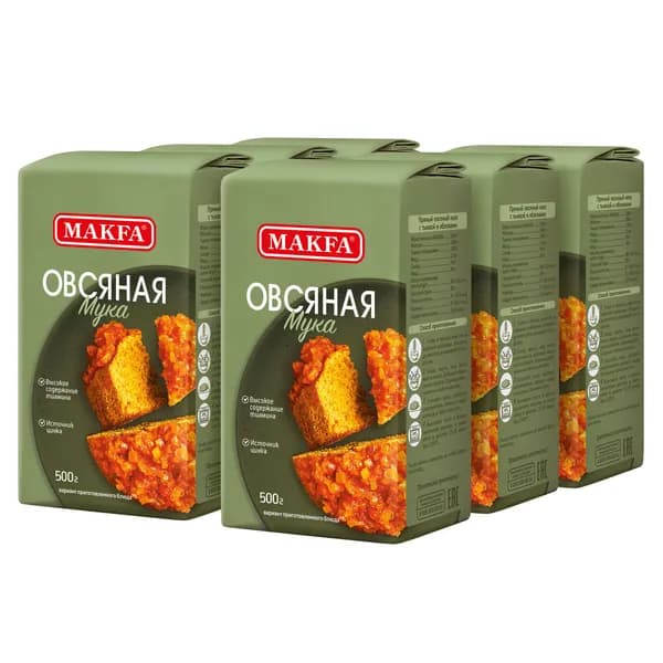 Мука Makfa овсяная, 500 г х 6 шт