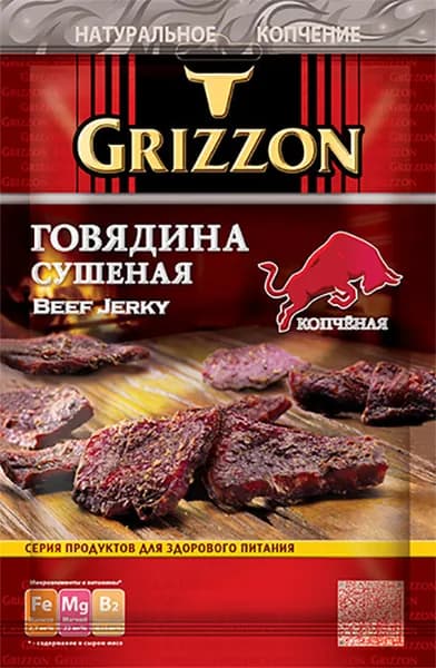 Говядина сушеная Копченая, 36г GRIZZON