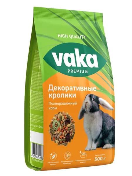 Корм для декоративных кроликов Вака "High Quality", 500г