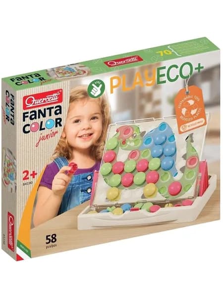 Quercetti FantaColor Junior PlayEco+ Мозаика-конструктор, 58 деталей
