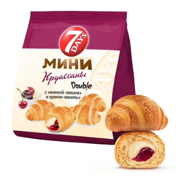 Мини-круассаны двойная начинка ваниль вишня 7Days 265г