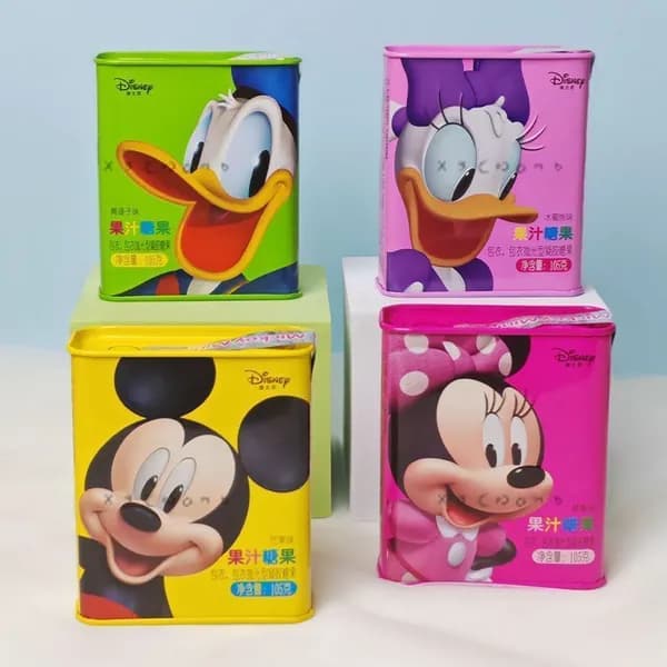Жевательные конфеты с соком Disney, ассорти вкусов, 105 г, желейные леденцы с начинкой, официальная лицензияz