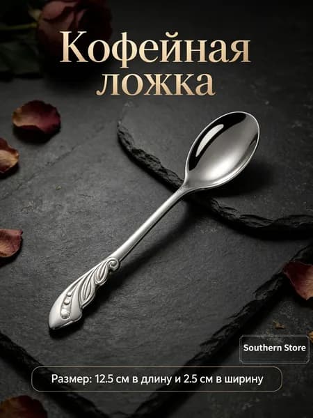 Ложка кофейная ложка 1 предм. слоновая кость, темно-серый
