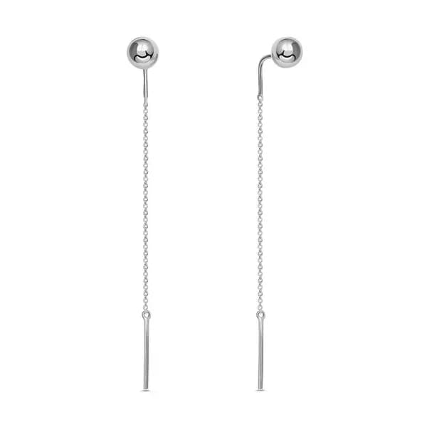 Серьги протяжки женские серебро 925 пробы, длинные 585GOLD