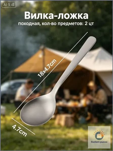 Вилка-ложка походная, кол-во предметов: 2шт