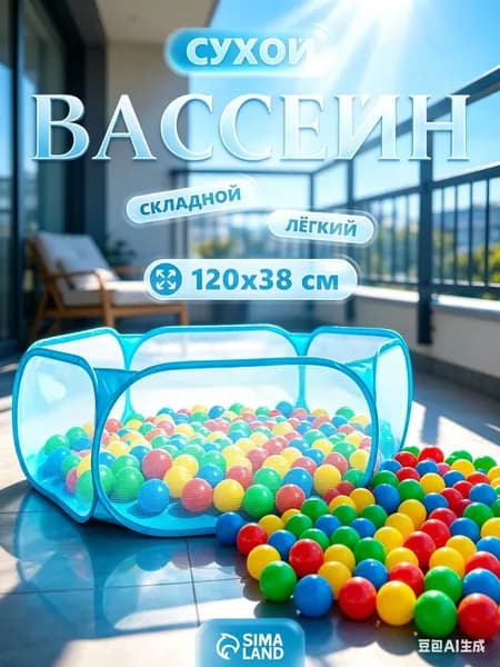Бассейн сухой шариковый складной игровой 120x38 см