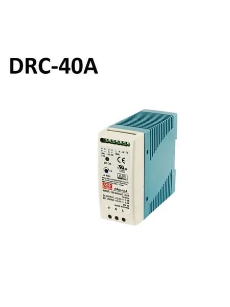 DRC-40A MEAN WELL, Блок питания с UPS на DIN-рейку, 40Вт 13,8В 1,9А