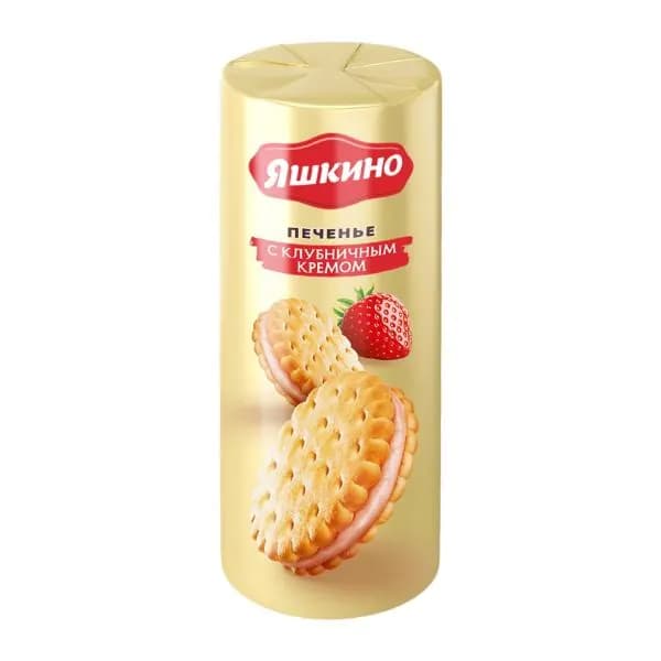 Печенье с клубничным кремом Яшкино 190г