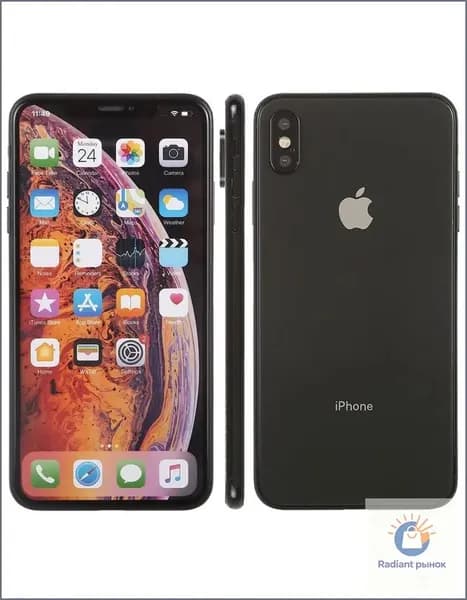 Премиальный макет iPhone XS Max, оснащенный цветным дисплеем