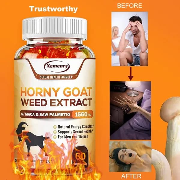 Xemenry - Жевательные конфеты с экстрактом эпимедиума (Horny Goat Weed), 1560 мг - Поддерживает сексуальное здоровье мужчин и женщин и придает энергию