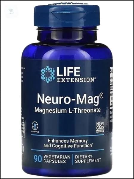 Магний Л-треонат (нейро-маг) Life Extension Neuro-Mag Magnesium L-Threonate 90 вегетарианских капсул