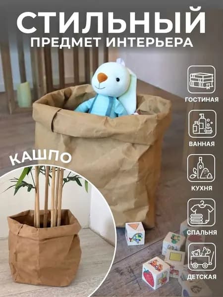 Контейнер для хранения вещей длина 15 см, ширина 15 см, высота 28 см.