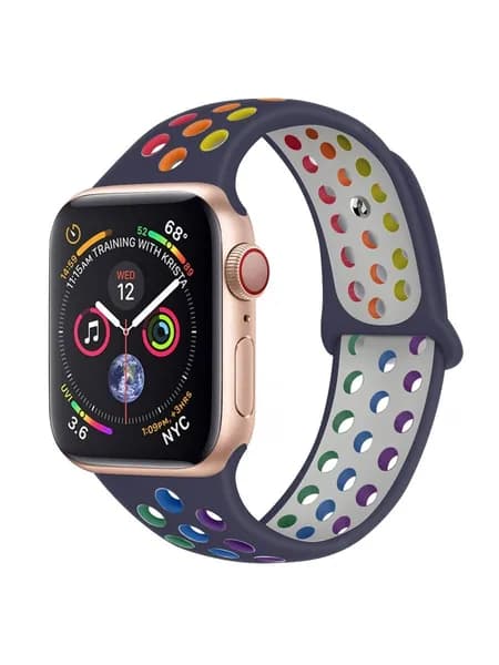 Радужный спортивный ремешок для Apple Watch 40мм 41мм 42мм, 44мм 45мм 46мм 49мм - совместим с Series 10 9 8 Ultra 7 SE 6 4