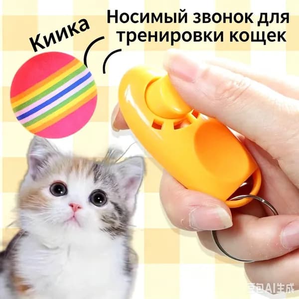 Кликер-Свисток для дрессировки собак, животных, кошек , кликер и свисток 2 в 1 для животных