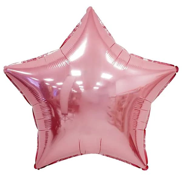 Звезда Нежно-розовая / Baby Pink, фольгированный шар, 12,5 см, 3 шт.
