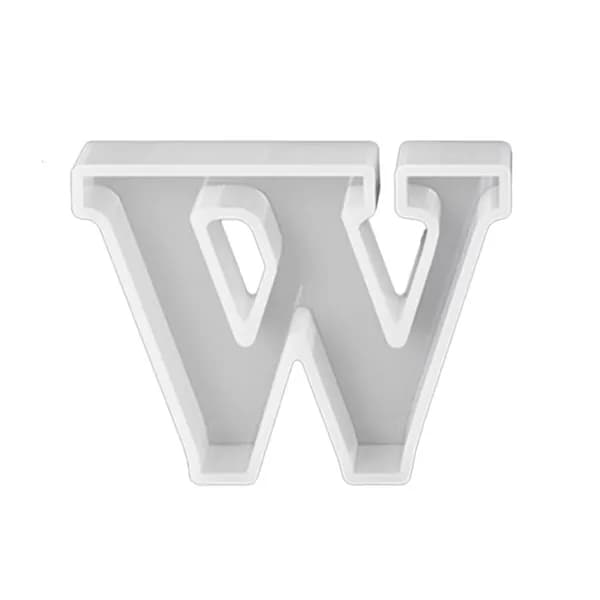 Буквенный силиконовый молд для брелока, - W