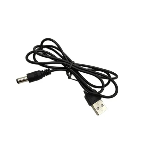 Сетевой кабель питания USB Type-A/DC 5.5 x 2.1 мм, 1 м, черный