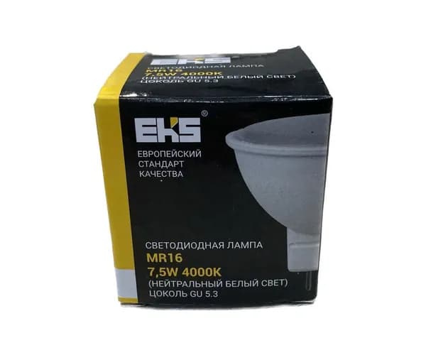 EKS Лампочка, Цоколь:G5.3, 7.5 Вт, Светодиодная, 1 шт.